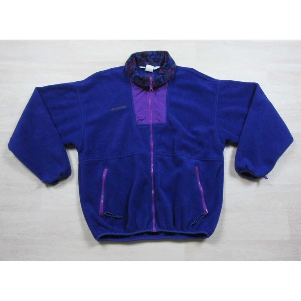 Vintage 90s Columbia Sportswear Full Zip Fleece Jacket Women's (L) Colorblock